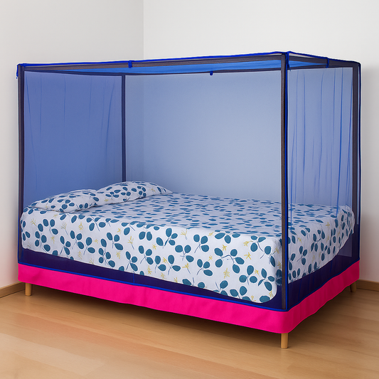 RN ENTERPRISE Polyester Adults Washable (6 x 7 Feet) Mosquito Net  (Pink, Bed Box)